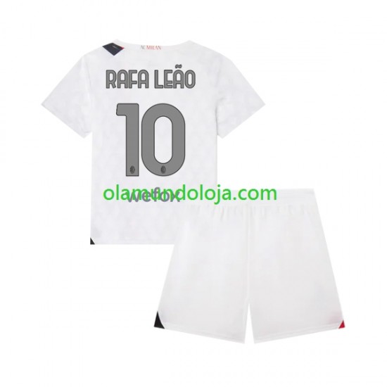 Camisola AC Milan Rafael Leao 10 Criança Equipamento Segundo 2023-2024 Manga Curta
